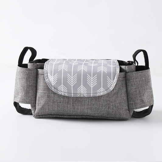 Color: Grey arrow - Multifunction Baby Stroller Bag Organizer Maternity Nappy Bag Stroller Accessories Cup wheelchair bag