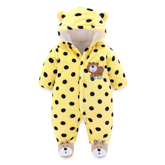 Color: Yellow, Child size: 66cm - Newborn Clothes Winter Onesies Fall Winter