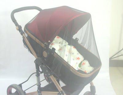 Color: Black - Increase baby stroller nets Baby stroller encryption full cover nets General dustproof and anti-mosquito