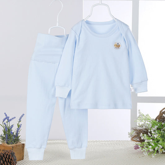 The baby belly waist support pants suit cotton baby long johns children underwear girls and boys Homewear loungewear wholesale