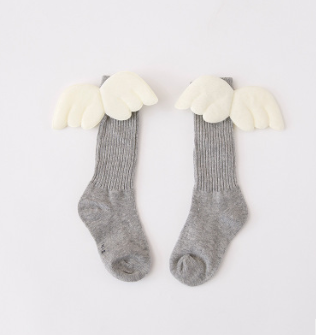 Color: light gray, Kid Sock Size: 7 10years old - Wing socks