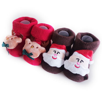 2 Pack Christmas Santa and Christmas Bell Booties