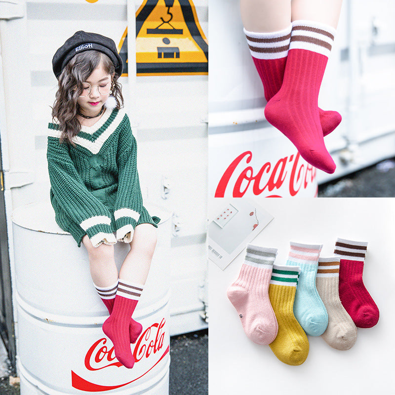 Autumn and winter children's socks cotton in tube baby socks