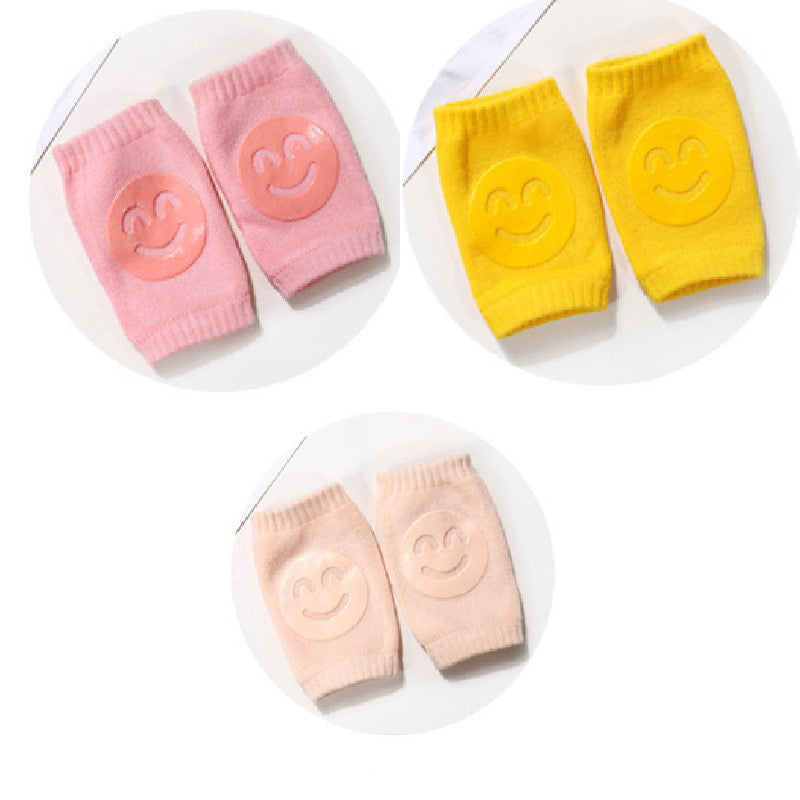 Color: Pink yellow color, quantity: Q3pcs - Summer Terry Baby Socks Knee Pads