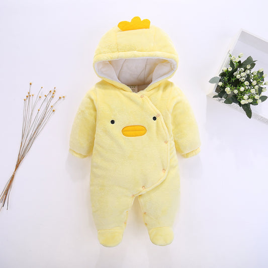 Color: Yellow duck, Size: 80cm - thick autumn and winter pure cotton clothing