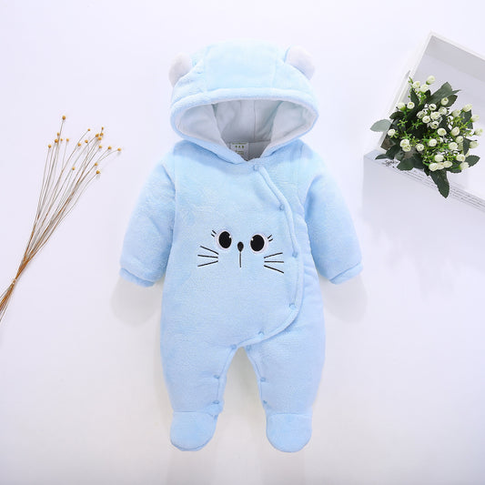Color: Blue cat, Size: 66cm - thick autumn and winter pure cotton clothing