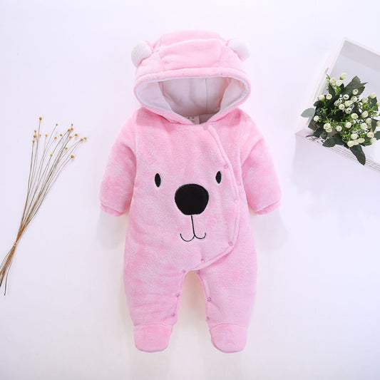 Color: Pink bear, Size: 73cm - thick autumn and winter pure cotton clothing