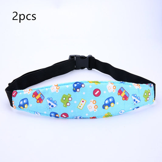 Style: 2pcs Set1 - Pram Car Safety Seat Sleep Positioner Stroller Baby Head Support Fastening Belt Adjustable Pram Strollers Accessories