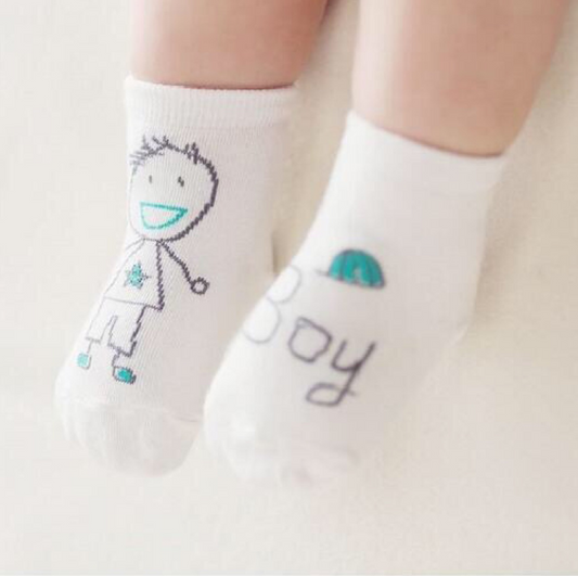 Color: Boy, Size: M - New Arrival Newborn Socks Cartoon Cotton Baby Socks No-slip Infant Cotton Socks