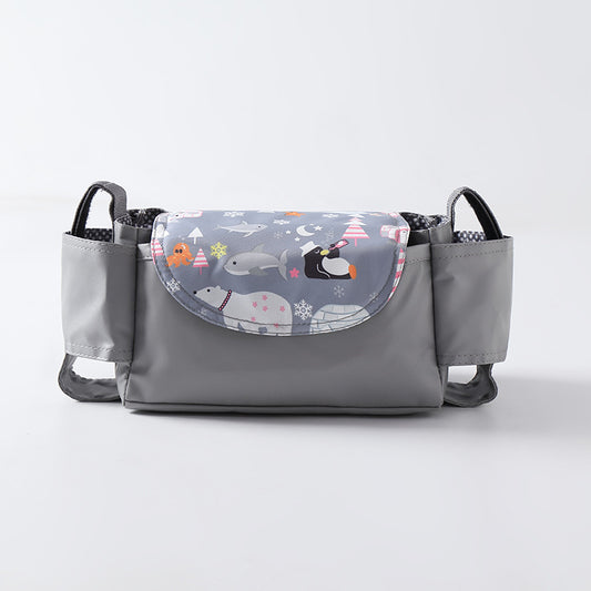 Color: Grey bear - Multifunction Baby Stroller Bag Organizer Maternity Nappy Bag Stroller Accessories Cup wheelchair bag