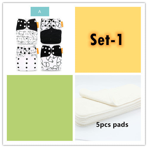 Specification: Set 1 - Washable Eco-friendly Cloth Diaper Ecological Adjustable Nappy Reusable Diaper