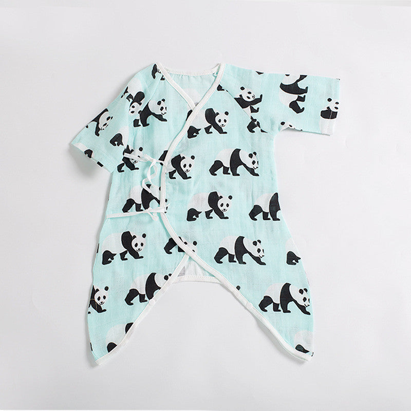 Newborn Cotton Gauze Romper Cartoon