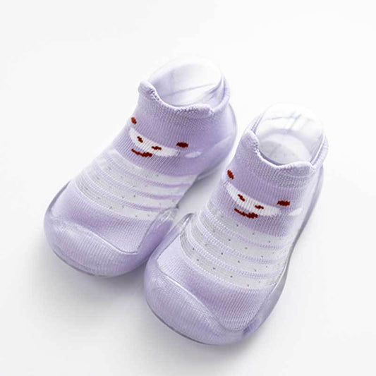 Color: Ice silk purple, Size: Size26 - Baby Footwear, Ultra-Thin, Breathable, Non-Slip, Soft-Soled, Waterproof Floor Shoes