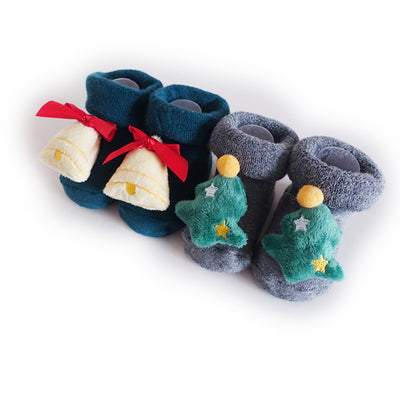 2 Pack Christmas Santa and Christmas Bell Booties