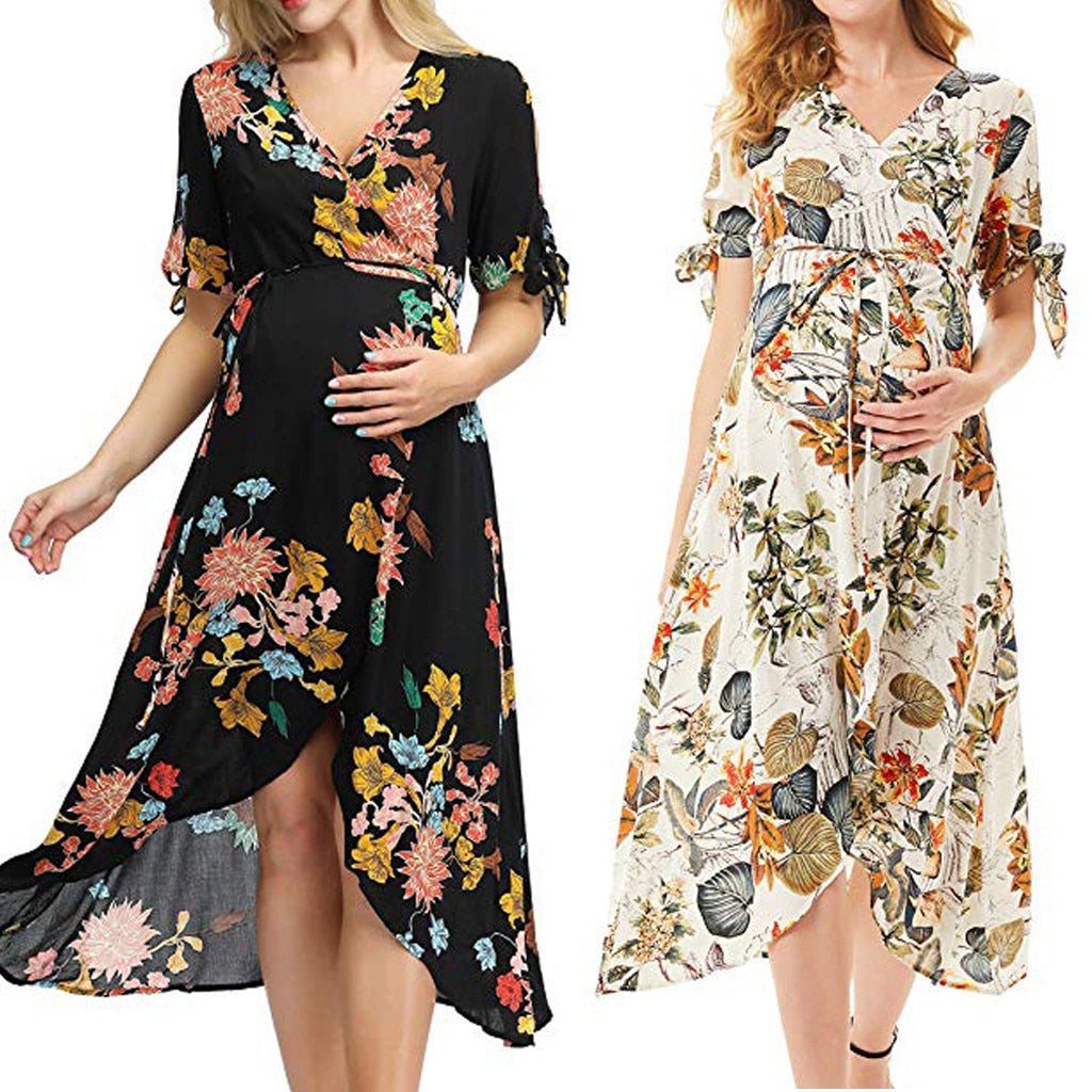 Printed Stretch Maternity Dress