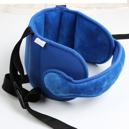 Color: blue, Size: 55x14cm - Baby Kids Adjustable Car Seat Head Support Head Fixed Sleeping Pillow