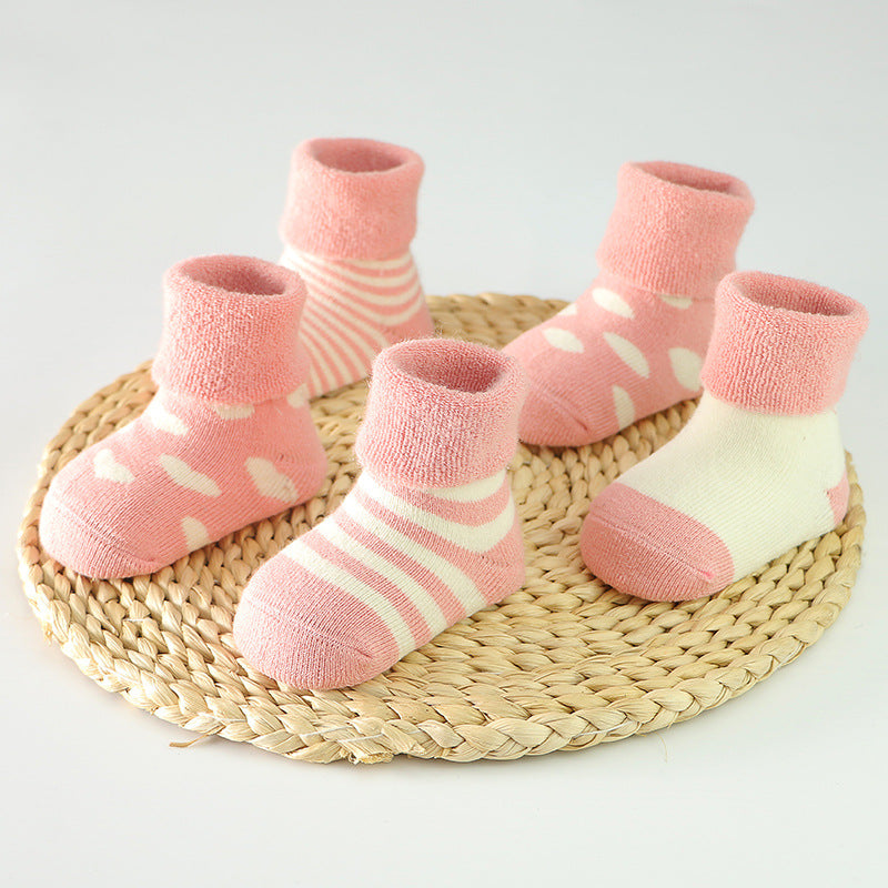 New thick and warm middle tube children's terry cotton socks