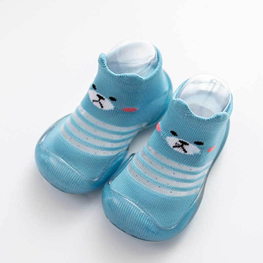 Color: Ice silk dark blue, Size: Size26 - Baby Footwear, Ultra-Thin, Breathable, Non-Slip, Soft-Soled, Waterproof Floor Shoes