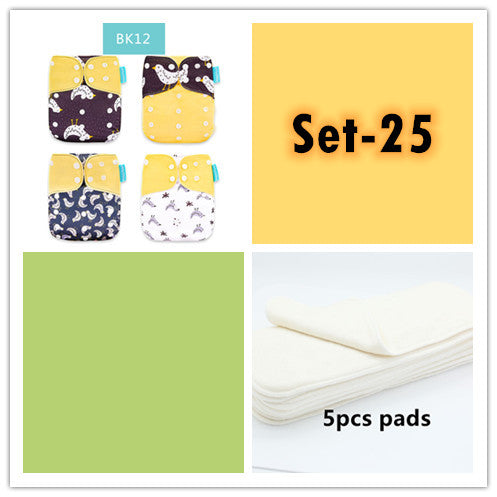 Specification: Set 25 - Washable Eco-friendly Cloth Diaper Ecological Adjustable Nappy Reusable Diaper