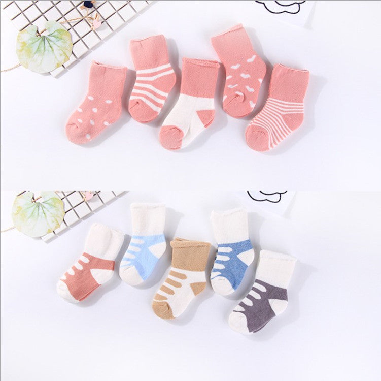 New thick and warm middle tube children's terry cotton socks