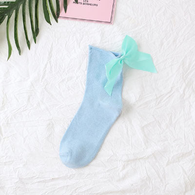 Back bow cotton socks