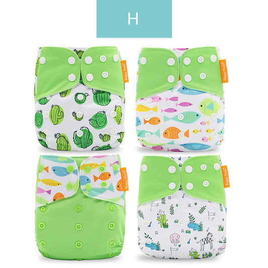 Specification: H - Washable Eco-friendly Cloth Diaper Ecological Adjustable Nappy Reusable Diaper