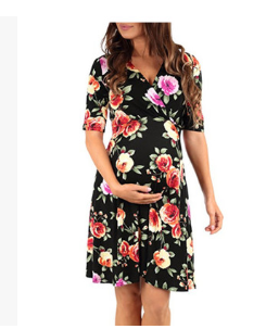 Printed pleated skirt for pregnant women