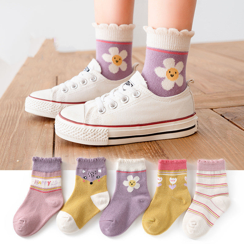 Autumn and winter children's socks cotton in tube baby socks