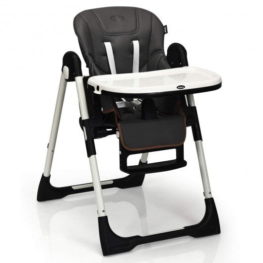 Foldable High chair with Multiple Adjustable Backrest-Dark Gray - Color: Dark Gray