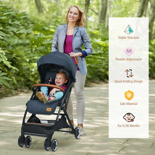 Lightweight Aluminium Frame Baby Stroller with Net-Blue - Color: Blue