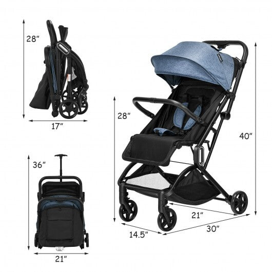 Foldable Lightweight Baby Travel Stroller for Airplane-Gray - Color: Gray