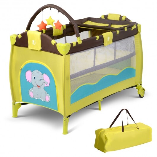 Green Portable Baby Crib Infant Bassinet Bed - Color: Green