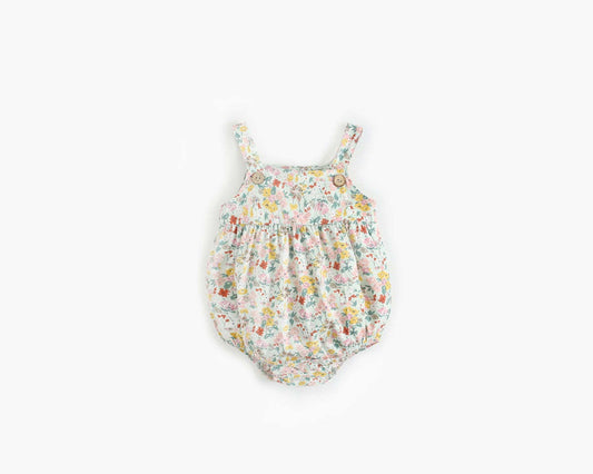 Baby Girls Floral Print Pattern Sleeveless Onesies In Summer