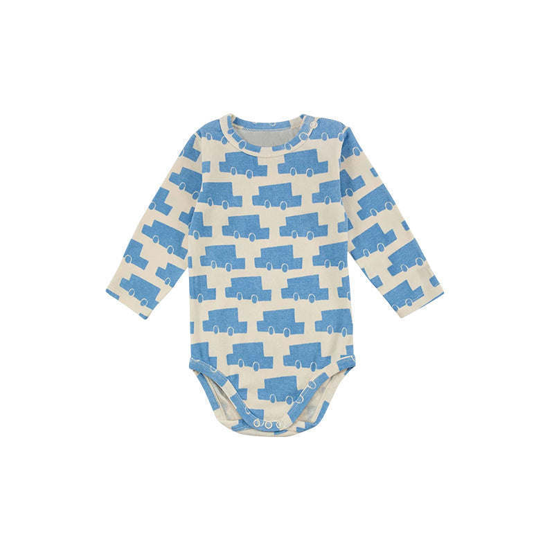 Baby Print Graphic O-Neck Long Sleeve Fashion Onesies