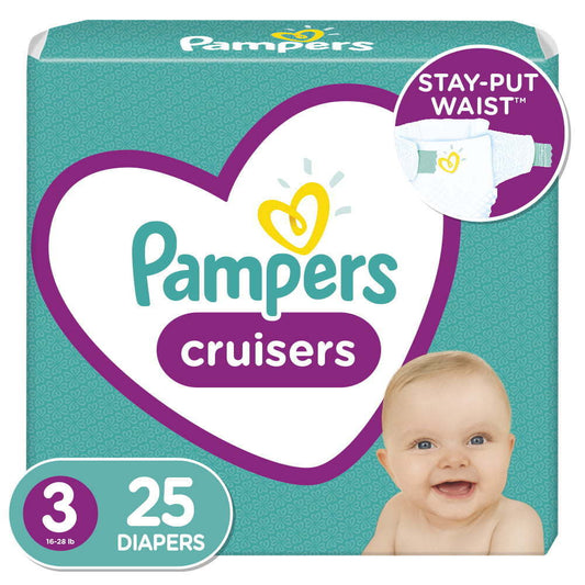 Pampers Cruisers Active Fit Taped Diapers Size 3, 25 Count