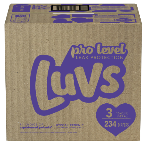 Luvs Pro Level Leak Protection Diapers, Size 3, 234 Count