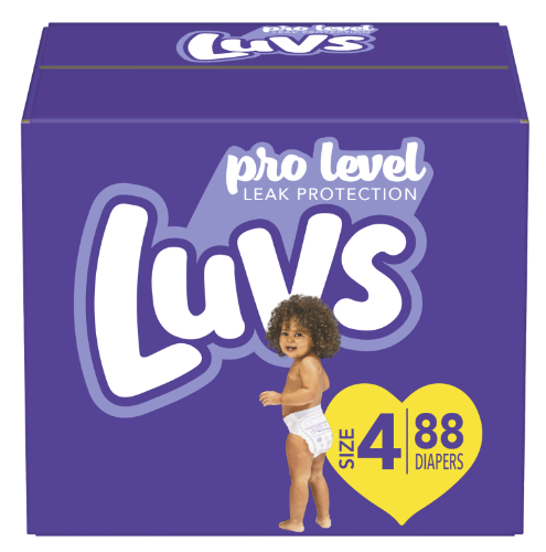 Luvs Pro Level Comfortable Soft Diapers - Size 4, 88 Count