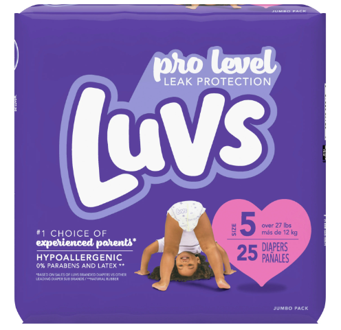 Luvs Pro Level Leak Protection Diapers, Size 5, 25 Count