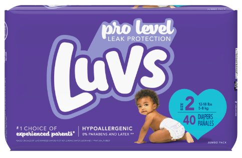 Luvs Pro Level Leak Protection Diapers Size 2, 40 Count