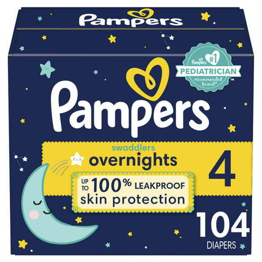 Pampers Swaddlers Overnights Diapers Size 4, 58 Count