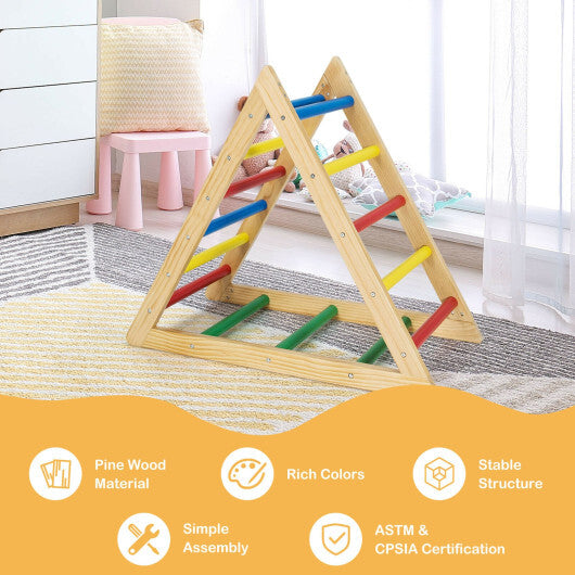 Climbing Triangle Ladder with 3 Levels for Kids-Multicolor - Color: Multicolor