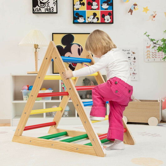 Climbing Triangle Ladder with 3 Levels for Kids-Multicolor