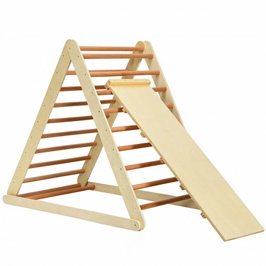 Foldable Wooden Climbing Triangle Indoor Home Climber Ladder