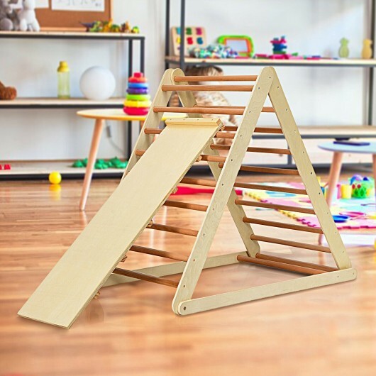 Foldable Wooden Climbing Triangle Indoor Home Climber Ladder