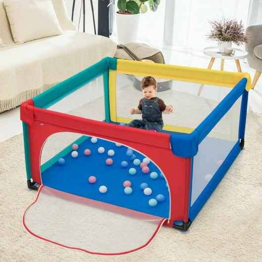 Large Safety Play Center Yard with 50 Balls for Baby Infant-Multicolor - Color: Multicolor