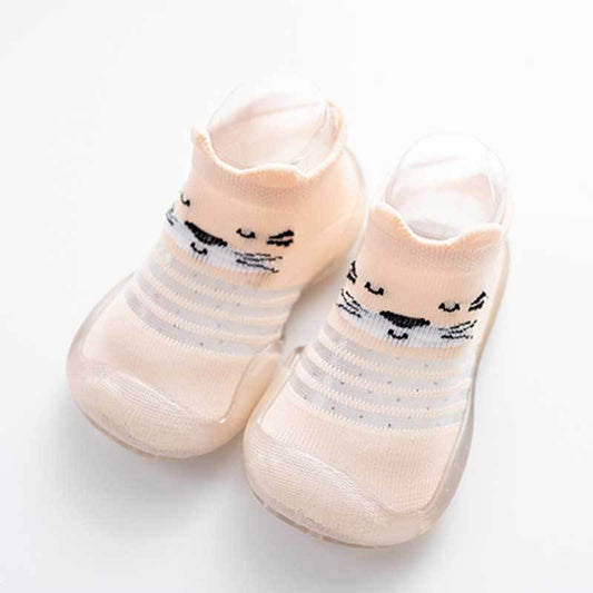 Color: Ice silk pink, Size: Size22 - Baby Footwear, Ultra-Thin, Breathable, Non-Slip, Soft-Soled, Waterproof Floor Shoes
