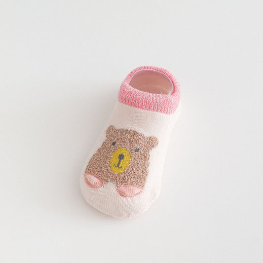 style: F, Size: S - Cute Cartoon Children's Socks Terry Thickened Baby