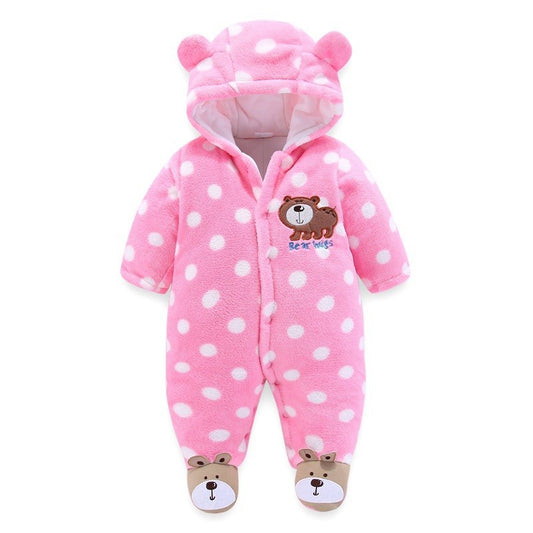 Color: Pink, Child size: 80cm - Newborn Clothes Winter Onesies Fall Winter