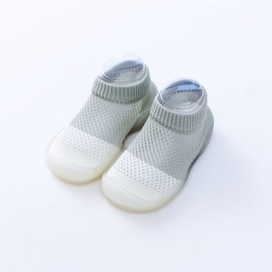 Color: Grey, Child size: 24to25 - Fashion And Simple Children's Non-slip Soft Sole Socks Shoes