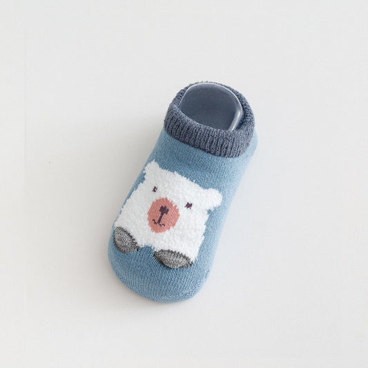 style: E, Size: M - Cute Cartoon Children's Socks Terry Thickened Baby